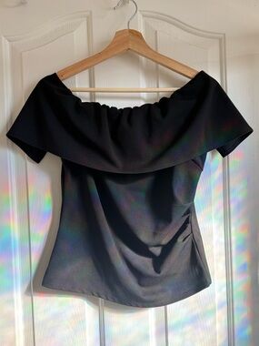 Express Elegant Off-Shoulder Black Top - Size M